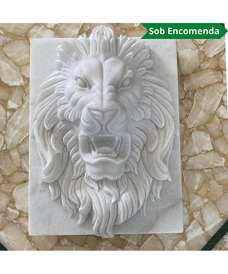 imagem do produto Placa de Mármore Cara de Leão 50cm VRMP328 Elegância Clássica