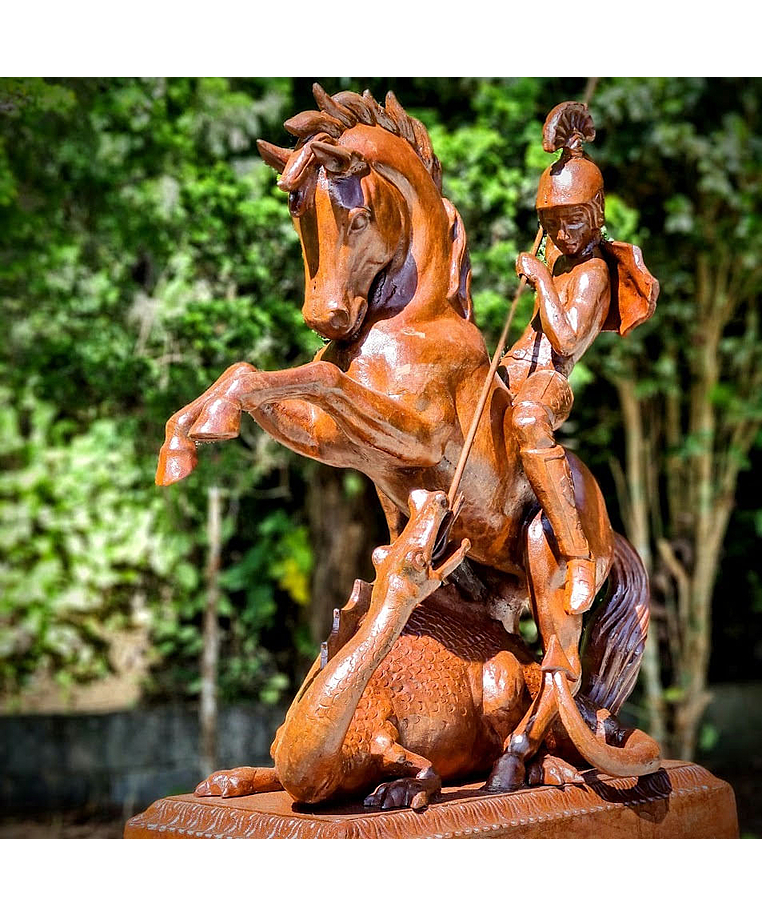 imagem do produto São Jorge em Ferro Fundido 110cm IF219  Para Ambientes Religiosos
