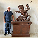 imagem do produto São Jorge em Ferro Fundido 110cm IF219  Para Ambientes Religiosos