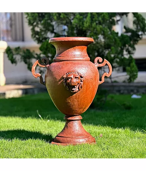 imagem de Vaso Decorativo �nfora Cara de Le�o 85cm - VF037B