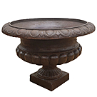 imagem do produto Vaso Decorativo Pequeno Sem Alça em Ferro Fundido 34cm -VF039 Design Clássico para Jardins