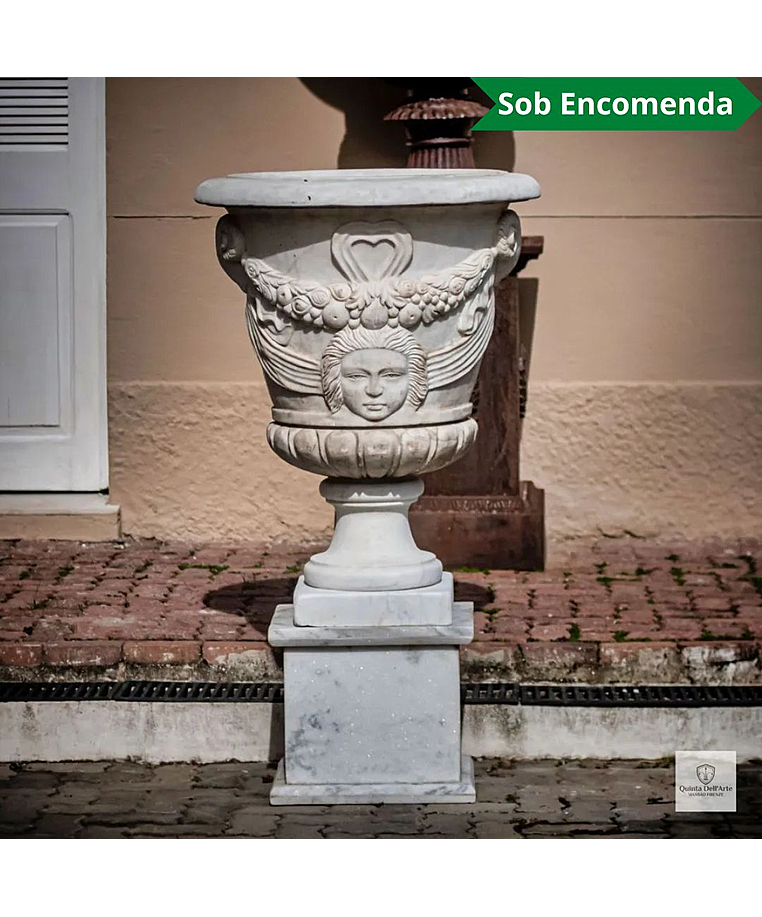 imagem do produto Vaso Louis com Base em M�rmore Branco 150cm - VMP137