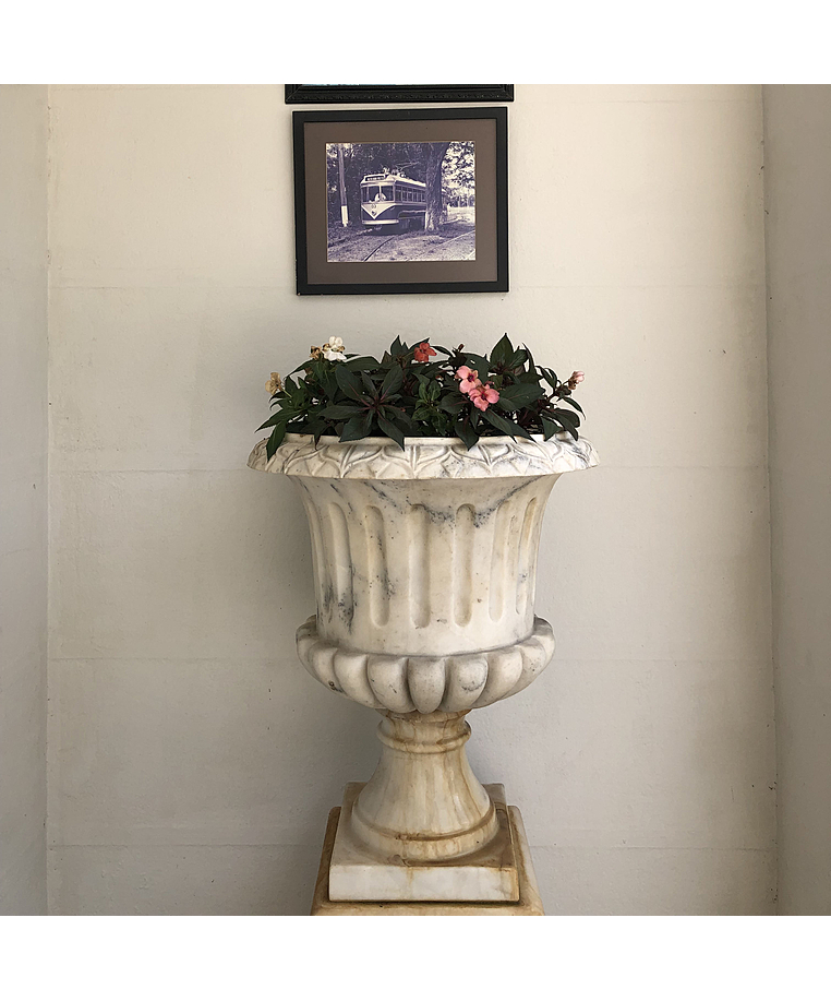 imagem do produto Vaso Taça Mármore Branco 70cm - VMP114 Elegância Clássica